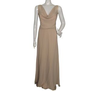 new! JASMINE Bridesmaid Dress/Gown, N22, Champagne, Cowl Neck/Drape, Sleeveless